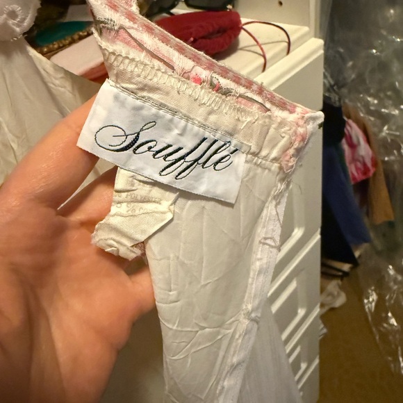 Vintage 1970s soufflé white maxi peasant dress - Picture 4 of 6